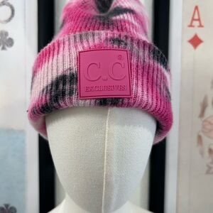 Pink and Black C.C Beanie